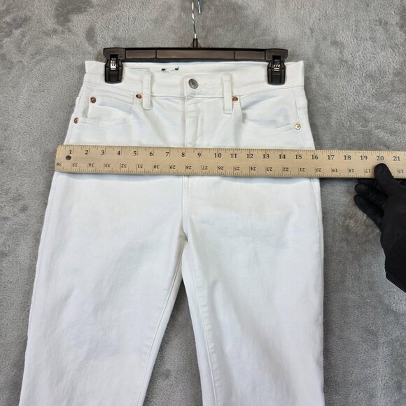 GAP Jeans Womens 4P 27 Optic White Kick Fit High Rise Raw Hem Cropped Petite - Picture 5 of 13